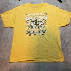 New Orleans Saints Super Bowl XLIV 2010 Graphic T-Shirt Football Size XL‎